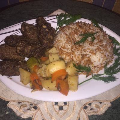  كفته بالخضار مع الارز 