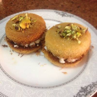  طريقة عمل كب كيك كنافه بالقشطه 