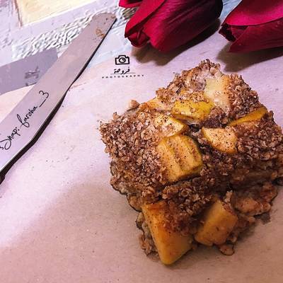  حلو الشوفان بالتفاح والقرفه 