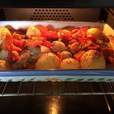  فراخ بالخضار سهله وشهيه 