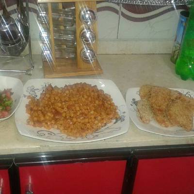  معكرونه بالصلصه مع بانيه 