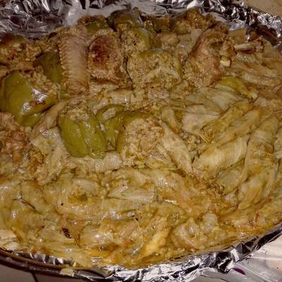  محشي كرنب وفلفل 