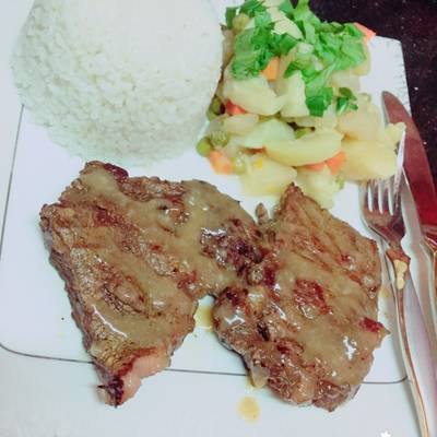  ستيك لحم بالصويا صوص 