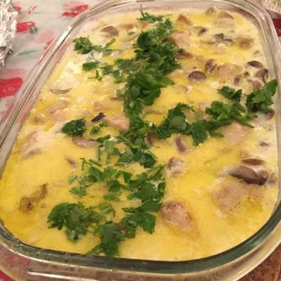  دجاج بالصوص الابيض والمشروم 